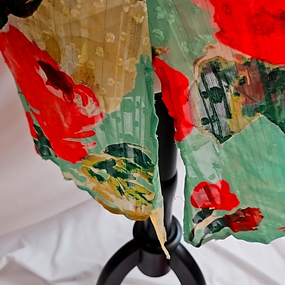 Susan Graver L nwot Button down tunic jacket flared elastic sleeves - Picture 6 of 9